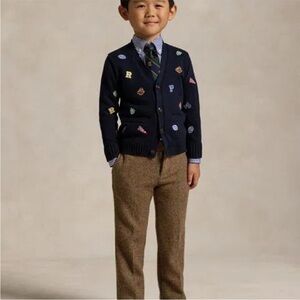 Ralph Lauren Toddler 2T Navy Cardigan with Colorful Patches